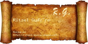 Ritzel Györe névjegykártya